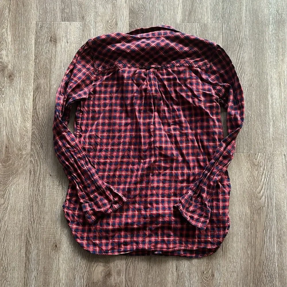 J.Crew Classic Fit Brushed Twill Flannel‎ Button Down Long Sleeve Shirt Size 8